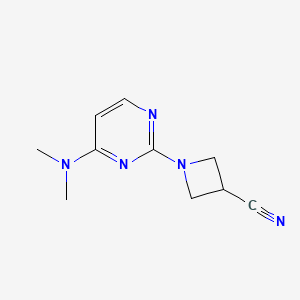 molecular formula C10H13N5 B2859138 1-(4-(二甲氨基)嘧啶-2-基)氮杂环丁-3-腈 CAS No. 2034513-20-5
