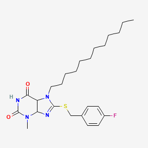 7-dodecyl-8-{[(4-fluorophenyl)methyl]sulfanyl}-3-methyl-2,3,6,7-tetrahydro-1H-purine-2,6-dione