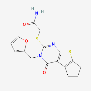 2-((3-(furan-2-ylmethyl)-4-oxo-4,5,6,7-tetrahydro-3H-cyclopenta[4,5]thieno[2,3-d]pyrimidin-2-yl)thio)acetamide