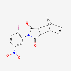 molecular formula C15H11FN2O4 B2859146 2-(2-Fluoro-5-nitrophenyl)-3a,4,7,7a-tetrahydro-1H-4,7-methanoisoindole-1,3-dione CAS No. 342412-84-4