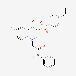 molecular formula C26H24N2O4S B2859149 2-(3-((4-ethylphenyl)sulfonyl)-6-methyl-4-oxoquinolin-1(4H)-yl)-N-phenylacetamide CAS No. 895649-90-8