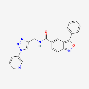 molecular formula C22H16N6O2 B2859155 3-苯基-N-((1-(吡啶-3-基)-1H-1,2,3-三唑-4-基)甲基)苯并[c]异恶唑-5-甲酰胺 CAS No. 2034563-52-3