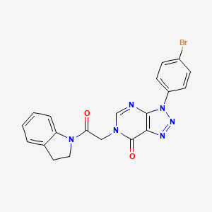 molecular formula C20H15BrN6O2 B2859156 3-(4-bromophenyl)-6-(2-(indolin-1-yl)-2-oxoethyl)-3H-[1,2,3]triazolo[4,5-d]pyrimidin-7(6H)-one CAS No. 893917-08-3