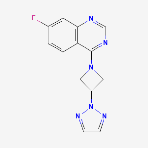 molecular formula C13H11FN6 B2859159 7-fluoro-4-[3-(2H-1,2,3-triazol-2-yl)azetidin-1-yl]quinazoline CAS No. 2415599-35-6