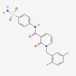 molecular formula C21H21N3O4S B2859160 1-(2,5-dimethylbenzyl)-2-oxo-N-(4-sulfamoylphenyl)-1,2-dihydropyridine-3-carboxamide CAS No. 941903-56-6