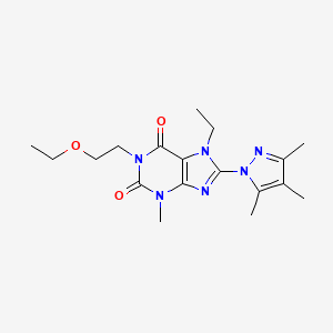 1-(2-Ethoxyethyl)-7-ethyl-3-methyl-8-(3,4,5-trimethylpyrazolyl)-1,3,7-trihydro purine-2,6-dione