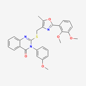 2-(((2-(2,3-dimethoxyphenyl)-5-methyloxazol-4-yl)methyl)thio)-3-(3-methoxyphenyl)quinazolin-4(3H)-one