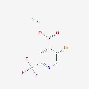 molecular formula C9H7BrF3NO2 B2859173 Ethyl 5-bromo-2-(trifluoromethyl)isonicotinate CAS No. 1805222-50-7