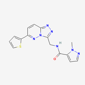 molecular formula C15H13N7OS B2859177 1-methyl-N-((6-(thiophen-2-yl)-[1,2,4]triazolo[4,3-b]pyridazin-3-yl)methyl)-1H-pyrazole-5-carboxamide CAS No. 2034507-29-2