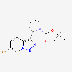molecular formula C15H19BrN4O2 B2859180 叔丁基 2-(6-溴-[1,2,3]三唑并[1,5-a]吡啶-3-基)吡咯烷-1-甲酸酯 CAS No. 1251017-79-4