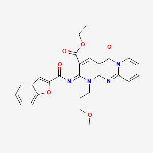 (E)-ethyl 2-((benzofuran-2-carbonyl)imino)-1-(3-methoxypropyl)-5-oxo-2,5-dihydro-1H-dipyrido[1,2-a:2',3'-d]pyrimidine-3-carboxylate