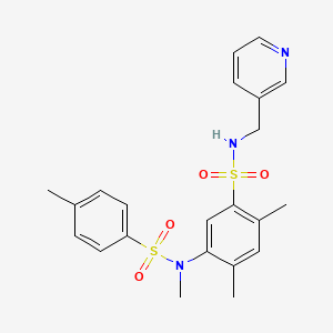 molecular formula C22H25N3O4S2 B2859188 5-(N,4-二甲苯磺酰胺)-2,4-二甲基-N-(吡啶-3-基甲基)苯磺酰胺 CAS No. 941951-33-3