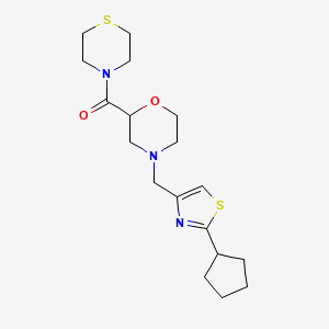 [4-[(2-Cyclopentyl-1,3-thiazol-4-yl)methyl]morpholin-2-yl]-thiomorpholin-4-ylmethanone