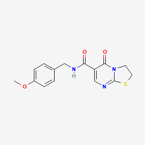 molecular formula C15H15N3O3S B2859192 N-(4-甲氧基苄基)-5-氧代-3,5-二氢-2H-噻唑并[3,2-a]嘧啶-6-甲酰胺 CAS No. 443328-98-1