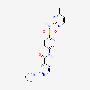 molecular formula C20H21N7O3S B2859194 N-(4-(N-(4-methylpyrimidin-2-yl)sulfamoyl)phenyl)-6-(pyrrolidin-1-yl)pyrimidine-4-carboxamide CAS No. 2034228-00-5