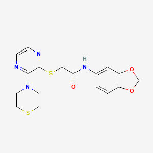 N-{4-[5-(5-oxo-1-phenylpyrrolidin-3-yl)-1,2,4-oxadiazol-3-yl]phenyl}ethanesulfonamide