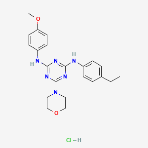 N2-(4-ethylphenyl)-N4-(4-methoxyphenyl)-6-(morpholin-4-yl)-1,3,5-triazine-2,4-diamine hydrochloride