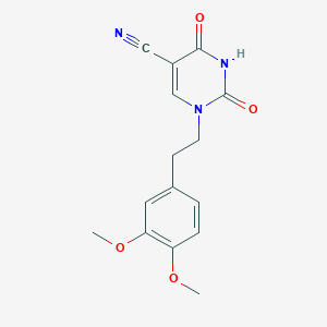 molecular formula C15H15N3O4 B2859226 1-(3,4-Dimethoxyphenethyl)-2,4-dioxo-1,2,3,4-tetrahydro-5-pyrimidinecarbonitrile CAS No. 133181-42-7