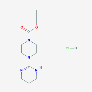 molecular formula C13H25ClN4O2 B2859237 Tert-butyl 4-(1,4,5,6-tetrahydropyrimidin-2-yl)piperazine-1-carboxylate;hydrochloride CAS No. 2344677-97-8