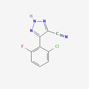 molecular formula C9H4ClFN4 B2859238 4-(6-Chloro-2-fluorophenyl)-1H-1,2,3-triazole-5-carbonitrile CAS No. 1071166-49-8