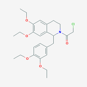 molecular formula C26H34ClNO5 B2859240 2-Chloro-1-{1-[(3,4-diethoxyphenyl)methyl]-6,7-diethoxy-1,2,3,4-tetrahydroisoquinolin-2-yl}ethan-1-one CAS No. 730949-62-9