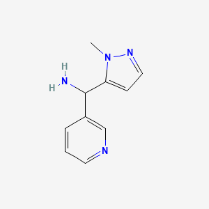 molecular formula C10H12N4 B2859243 (1-methyl-1H-pyrazol-5-yl)(pyridin-3-yl)methanamine CAS No. 1341826-26-3