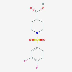 molecular formula C12H13F2NO4S B2859254 1-(3,4-Difluorobenzenesulfonyl)piperidine-4-carboxylic acid CAS No. 716361-66-9