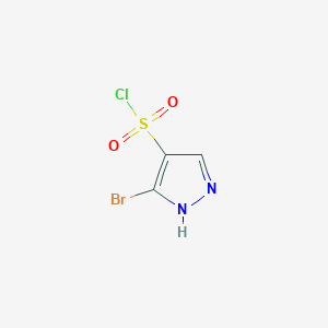 molecular formula C3H2BrClN2O2S B2859255 3-Bromo-1H-pyrazole-4-sulfonyl chloride CAS No. 1909306-43-9