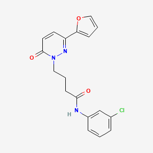 molecular formula C18H16ClN3O3 B2859257 N-(3-chlorophenyl)-4-(3-(furan-2-yl)-6-oxopyridazin-1(6H)-yl)butanamide CAS No. 1021037-23-9