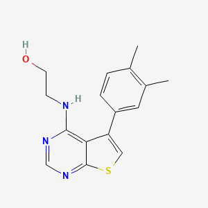 molecular formula C16H17N3OS B2859264 2-((5-(3,4-Dimethylphenyl)thieno[2,3-d]pyrimidin-4-yl)amino)ethanol CAS No. 670270-70-9