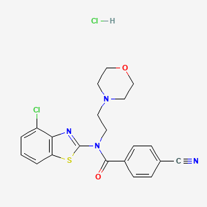 molecular formula C21H20Cl2N4O2S B2859269 N-(4-chlorobenzo[d]thiazol-2-yl)-4-cyano-N-(2-morpholinoethyl)benzamide hydrochloride CAS No. 1217118-57-4