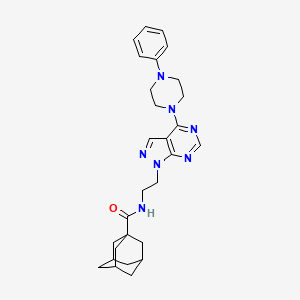 molecular formula C28H35N7O B2859271 N-{2-[4-(4-phenylpiperazin-1-yl)-1H-pyrazolo[3,4-d]pyrimidin-1-yl]ethyl}adamantane-1-carboxamide CAS No. 1021061-04-0