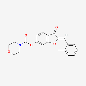 molecular formula C21H19NO5 B2859272 (Z)-2-(2-甲基苄亚基)-3-氧代-2,3-二氢苯并呋喃-6-基吗啉-4-甲酸酯 CAS No. 622794-68-7