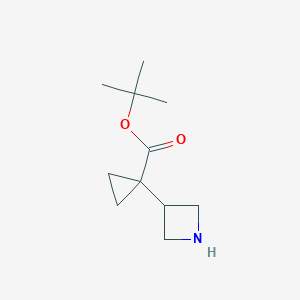 molecular formula C11H19NO2 B2859276 Tert-butyl 1-(azetidin-3-YL)cyclopropanecarboxylate CAS No. 1423070-44-3