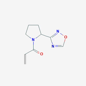 molecular formula C9H11N3O2 B2859277 1-[2-(1,2,4-Oxadiazol-3-yl)pyrrolidin-1-yl]prop-2-en-1-one CAS No. 2176573-14-9