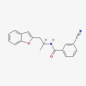 molecular formula C19H16N2O2 B2859280 N-(1-(benzofuran-2-yl)propan-2-yl)-3-cyanobenzamide CAS No. 2034304-46-4