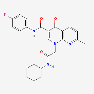 1-(2-(cyclohexylamino)-2-oxoethyl)-N-(4-fluorophenyl)-7-methyl-4-oxo-1,4-dihydro-1,8-naphthyridine-3-carboxamide