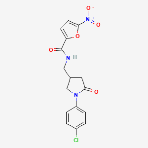 N-((1-(4-chlorophenyl)-5-oxopyrrolidin-3-yl)methyl)-5-nitrofuran-2-carboxamide