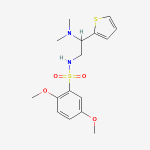 molecular formula C16H22N2O4S2 B2859289 N-(2-(dimethylamino)-2-(thiophen-2-yl)ethyl)-2,5-dimethoxybenzenesulfonamide CAS No. 941934-27-6