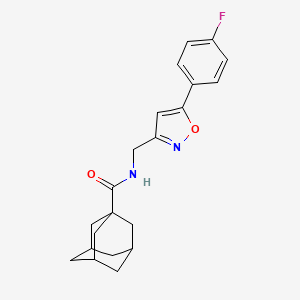 molecular formula C21H23FN2O2 B2859295 (3r,5r,7r)-N-((5-(4-fluorophenyl)isoxazol-3-yl)methyl)adamantane-1-carboxamide CAS No. 953251-14-4
