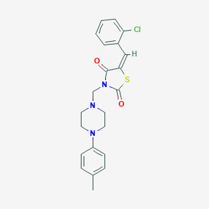 molecular formula C22H22ClN3O2S B285930 5-(2-Chlorobenzylidene)-3-{[4-(4-methylphenyl)-1-piperazinyl]methyl}-1,3-thiazolidine-2,4-dione 