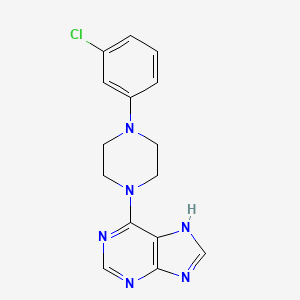 molecular formula C15H15ClN6 B2859303 6-[4-(3-氯苯基)哌嗪-1-基]-9H-嘌呤 CAS No. 537667-14-4