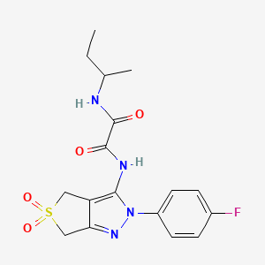molecular formula C17H19FN4O4S B2859305 N1-(sec-butyl)-N2-(2-(4-fluorophenyl)-5,5-dioxido-4,6-dihydro-2H-thieno[3,4-c]pyrazol-3-yl)oxalamide CAS No. 899989-43-6