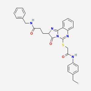 molecular formula C30H29N5O3S B2859318 N-benzyl-3-[5-({[(4-ethylphenyl)carbamoyl]methyl}sulfanyl)-3-oxo-2H,3H-imidazo[1,2-c]quinazolin-2-yl]propanamide CAS No. 1037168-56-1
