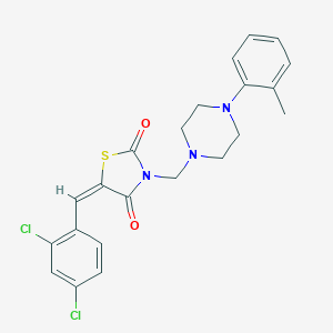 molecular formula C22H21Cl2N3O2S B285933 5-(2,4-Dichlorobenzylidene)-3-{[4-(2-methylphenyl)-1-piperazinyl]methyl}-1,3-thiazolidine-2,4-dione 