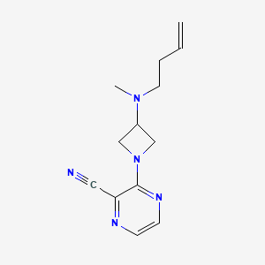 molecular formula C13H17N5 B2859335 3-[3-[But-3-enyl(methyl)amino]azetidin-1-yl]pyrazine-2-carbonitrile CAS No. 2380095-57-6