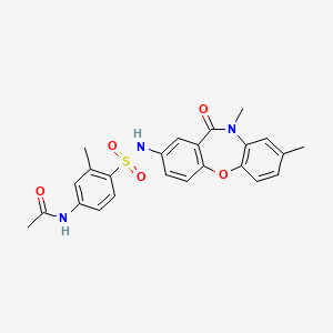 molecular formula C24H23N3O5S B2859336 N-(4-(N-(8,10-dimethyl-11-oxo-10,11-dihydrodibenzo[b,f][1,4]oxazepin-2-yl)sulfamoyl)-3-methylphenyl)acetamide CAS No. 922090-18-4