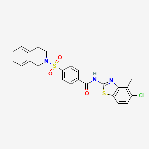 molecular formula C24H20ClN3O3S2 B2859338 N-(5-氯-4-甲基苯并[d]噻唑-2-基)-4-((3,4-二氢异喹啉-2(1H)-基)磺酰基)苯甲酰胺 CAS No. 905679-35-8