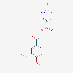 2-(3,4-Dimethoxyphenyl)-2-oxoethyl 6-chloropyridine-3-carboxylate