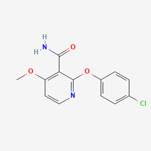 molecular formula C13H11ClN2O3 B2859352 2-(4-Chlorophenoxy)-4-methoxypyridine-3-carboxamide CAS No. 338411-63-5